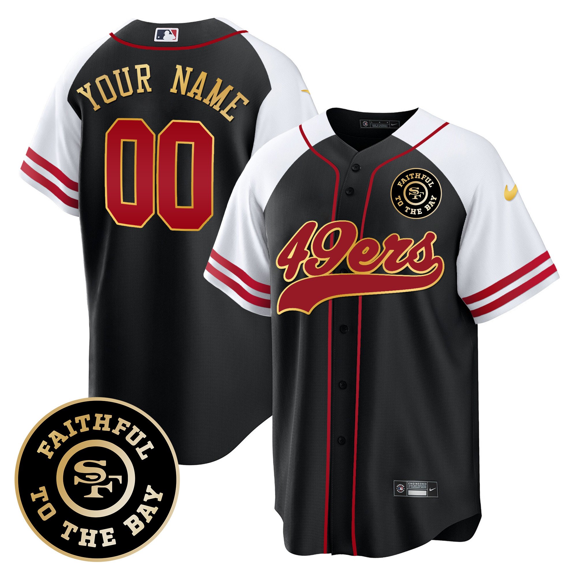 49Ers Faithful To The Bay Patch Baseball Custom Jersey V2 - All Stitched