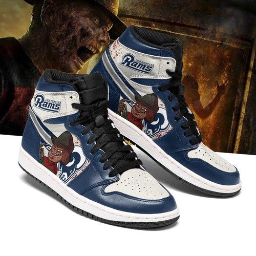 Los Angeles Rams Horror Jordan Sneakers For Fan High Top Shoes Air Jordan High Sneakers Sport Sneakers American football team for FAN