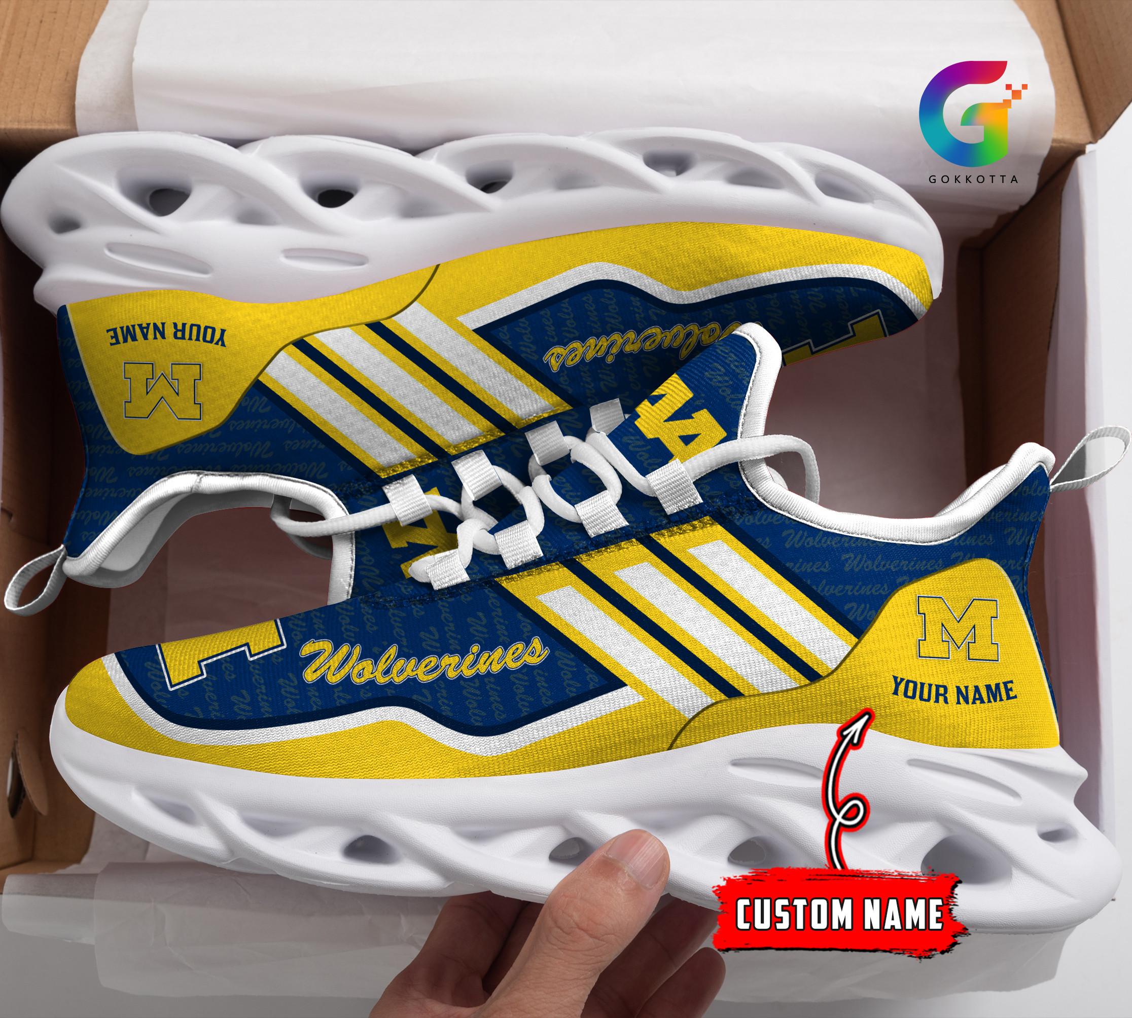 Michigan Wolverines Max Soul Shoes Sneakers For Men And Women 1783