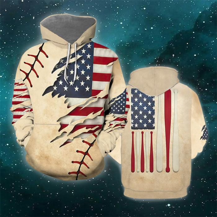 ShirtHome 2025 Gifts Baseball Pullover Premium Unisex Hoodie, Vintage American Baseball Bat Flag Hoodie For Men And Women, Baseball Lover On Christmas New Year