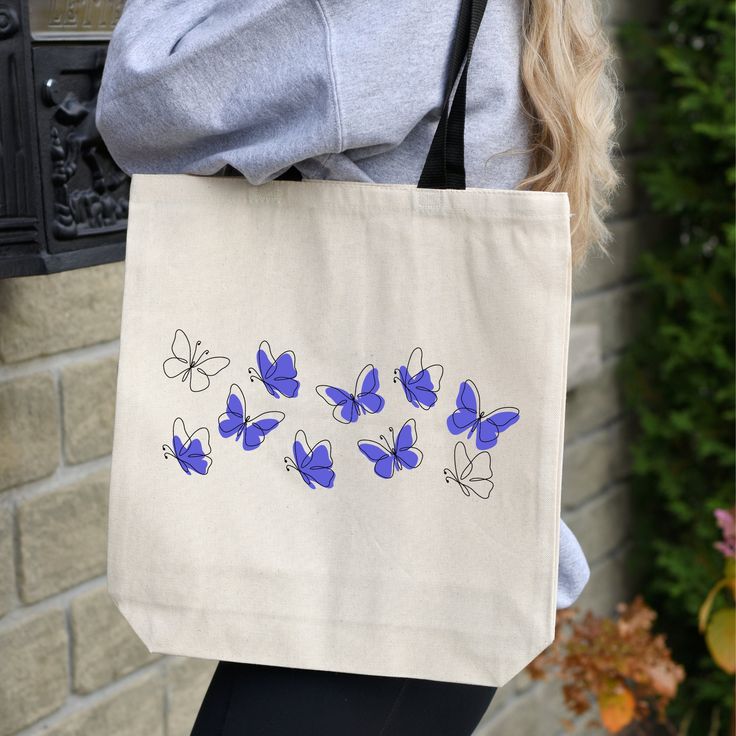 Butterfly Canvas Tote Bag in 2024, Tote bag canvas design, Handpainted tote bags, Diy tote bag, Best Tote Bags Ideas, Cute Tote Bags Ideas, Tote Bag Design Ideas, Girls Tote Bag, Best Canvas Tote Bags Ideas