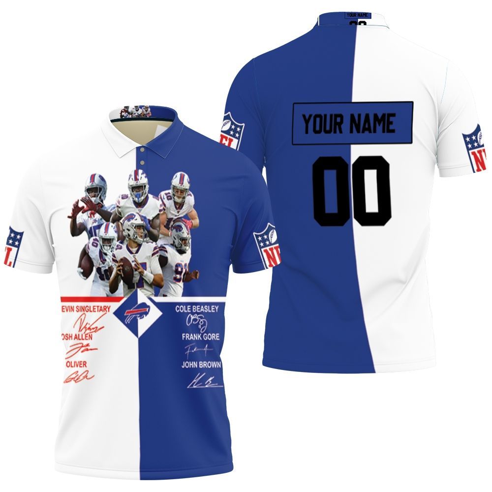 Buffalo Bills Key Players Signed Personalized Polo Shirt - Funnymugsandshirts Fashion