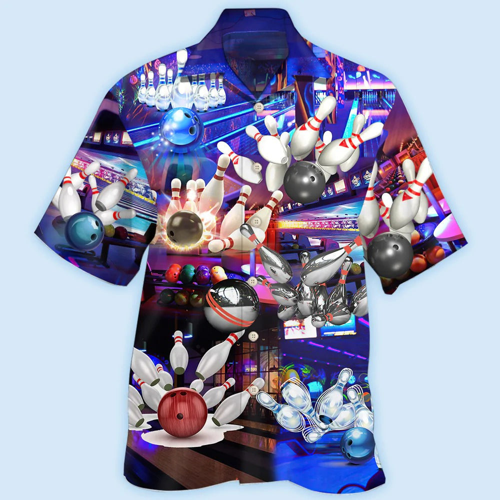 3D All Over Printed Hawaiian Shirt With Bowling Pattern