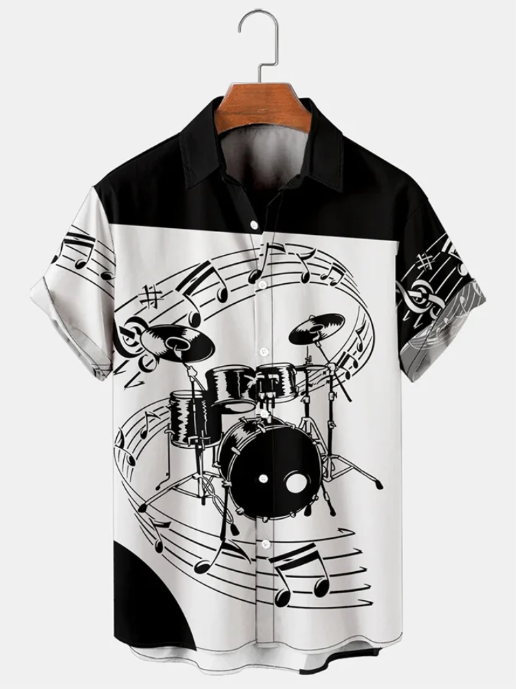 Men’S Drum Kit Music Hawaiian Short Sleeve Hawaiian Shirts