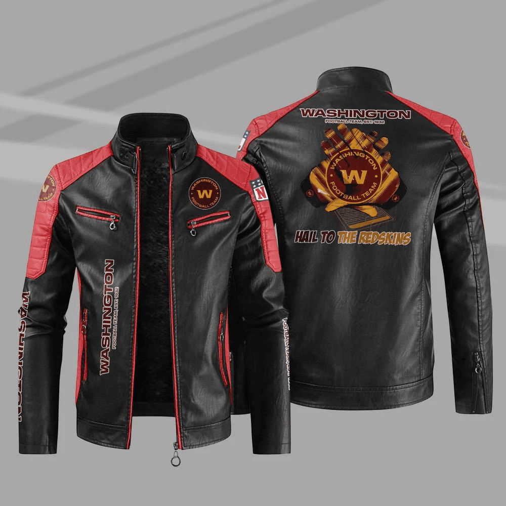 Washington Commanders Casual Unisex Leather Jacket