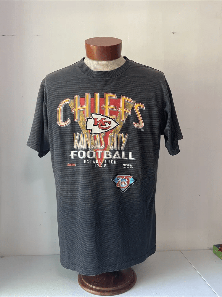 Vintage 1994 90S Trench Ultra Kansas City Chiefs Striped T Shirt