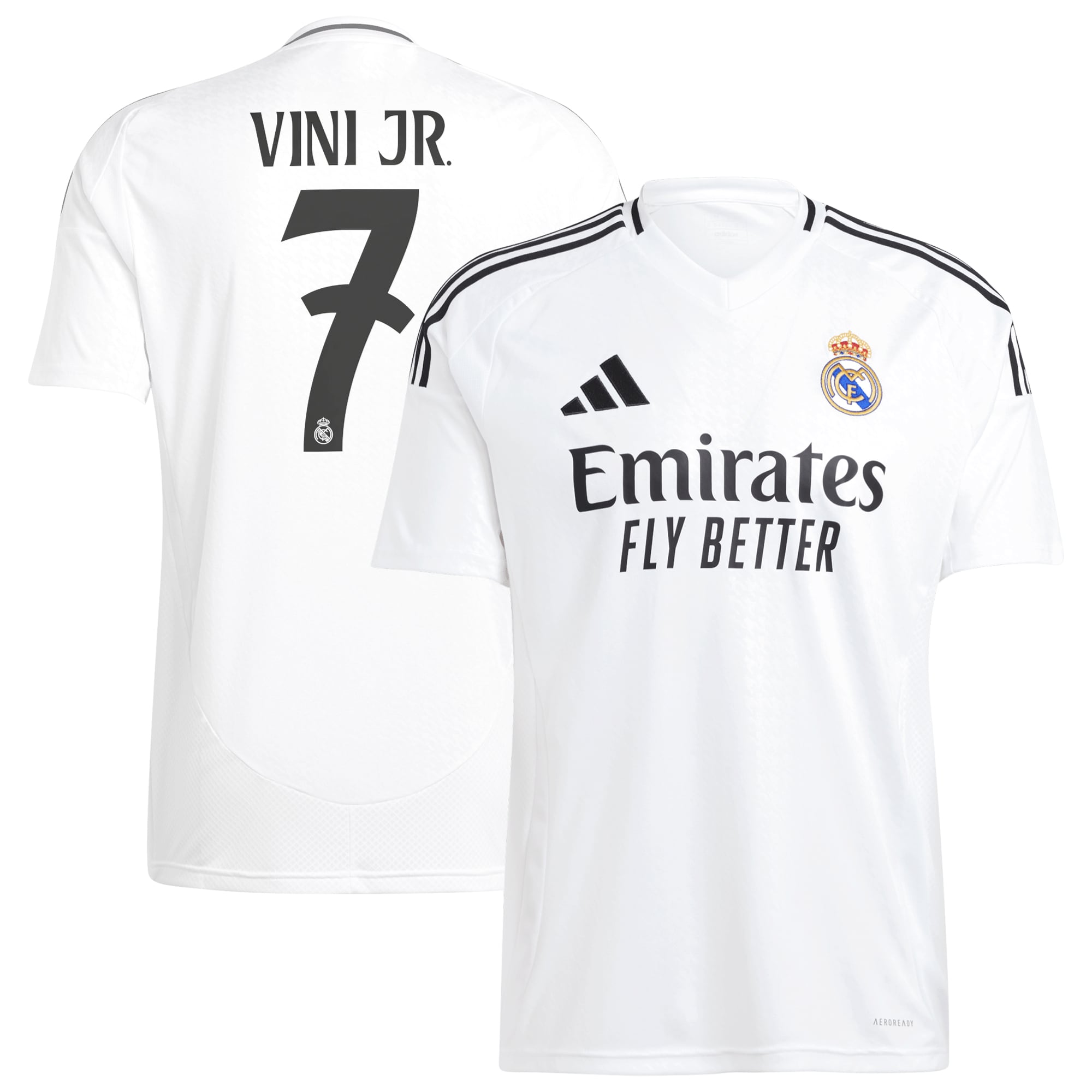 Vini Jr. Real Madrid Adidas 2024/25 Home Player Jersey – White