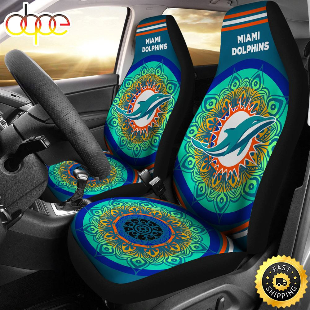 Unique Magical And Vibrant Miami Dolphins Car Seat Cover Set CSC4989