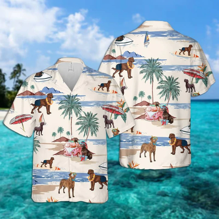 Chesapeake Bay Retriever Summer Beach Hawaiian Shirt, Hawaiian Shirts For Men Short Sleeve Aloha Beach Shirt