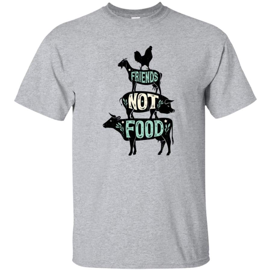 AGR Friends Not Food – Vegan Vegetarian Animal Lovers T-Shirt – Vintage Distressed_2 Youth T-Shirt