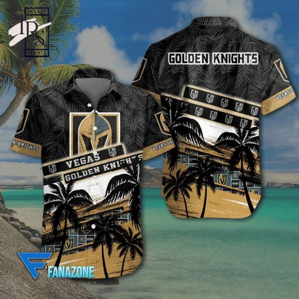 Nhl Vegas Golden Knights Coconut Tree Beach Aloha 3D Hawaiian Shirt