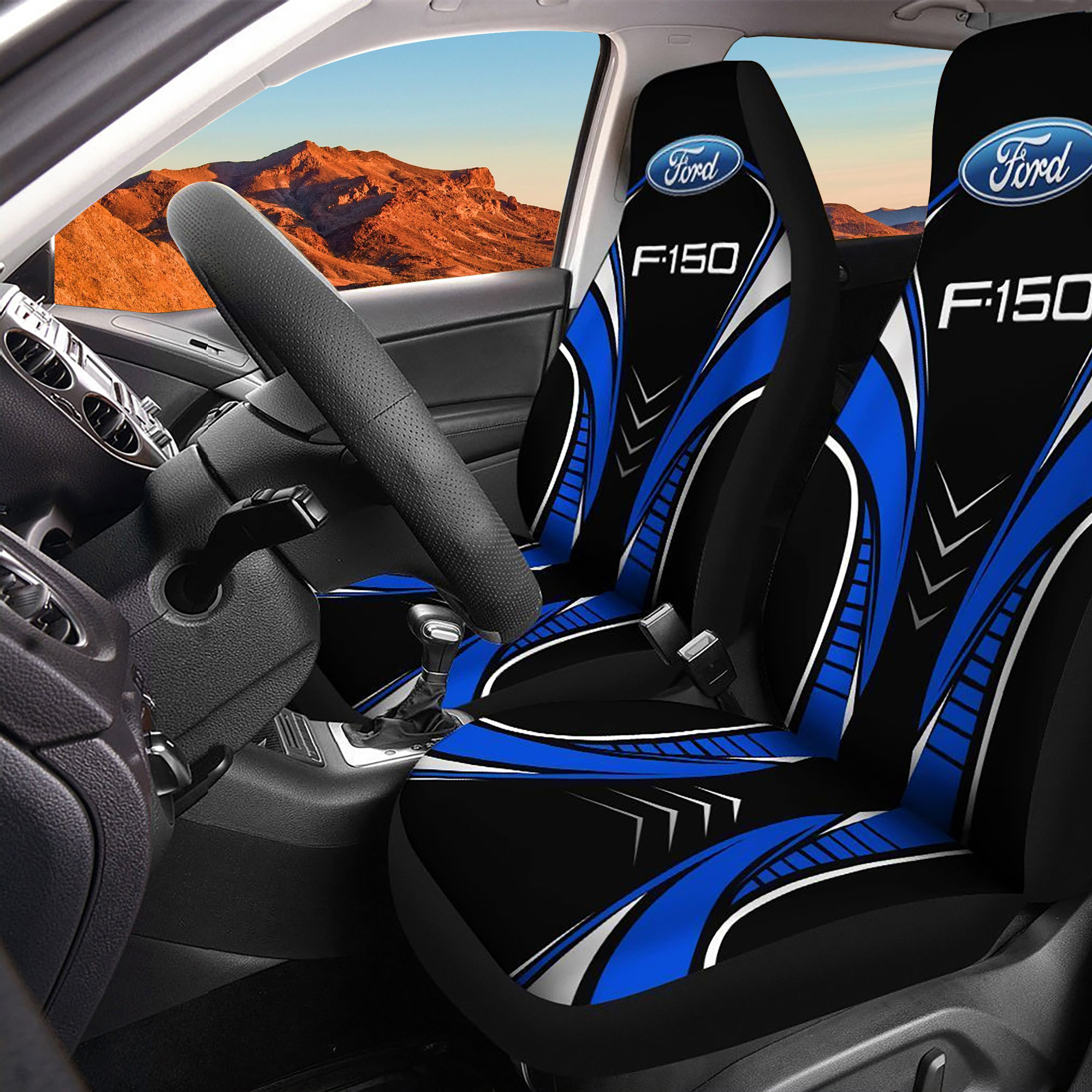 Ford F150 TDV Logo Car Seat Cover Set (Blue) CSC8071