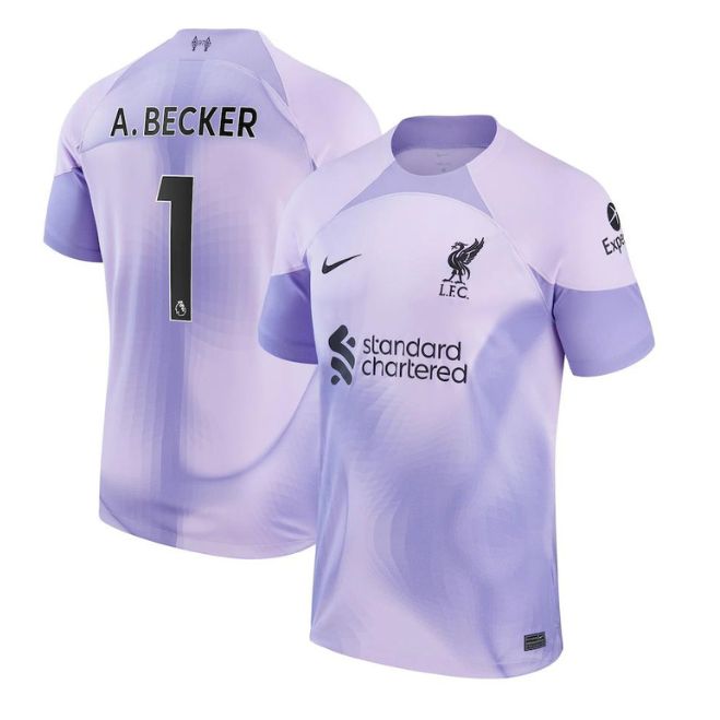 Alisson Becker Liverpool Unisex 2022/23 Home  Player Jersey – Purple