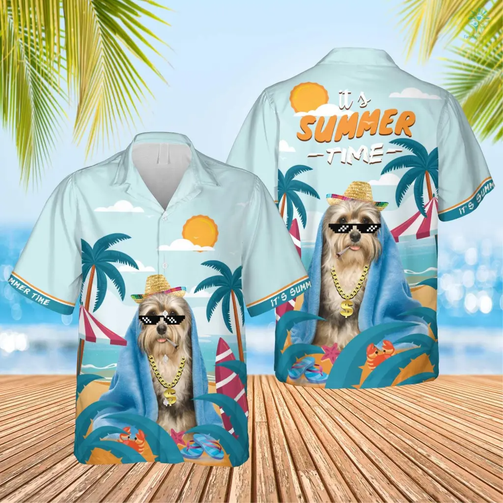 Custom Image Dog Summer Beach Hawaiian Shirt, Rich Dog Its Summer Time Hawaiian, Gift For Men Women Dog Lover