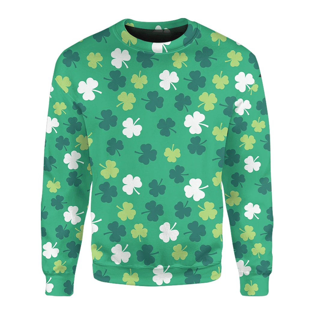 3D Saint Patrick’S Day Pattern Custom Unisex Pullover Sweatshirt