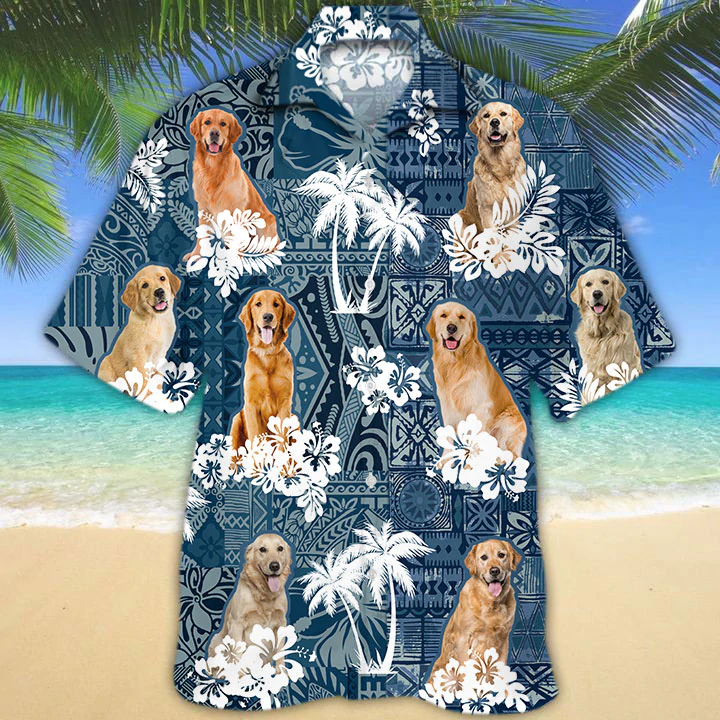 Golden Retriever Hawaiian Shirt