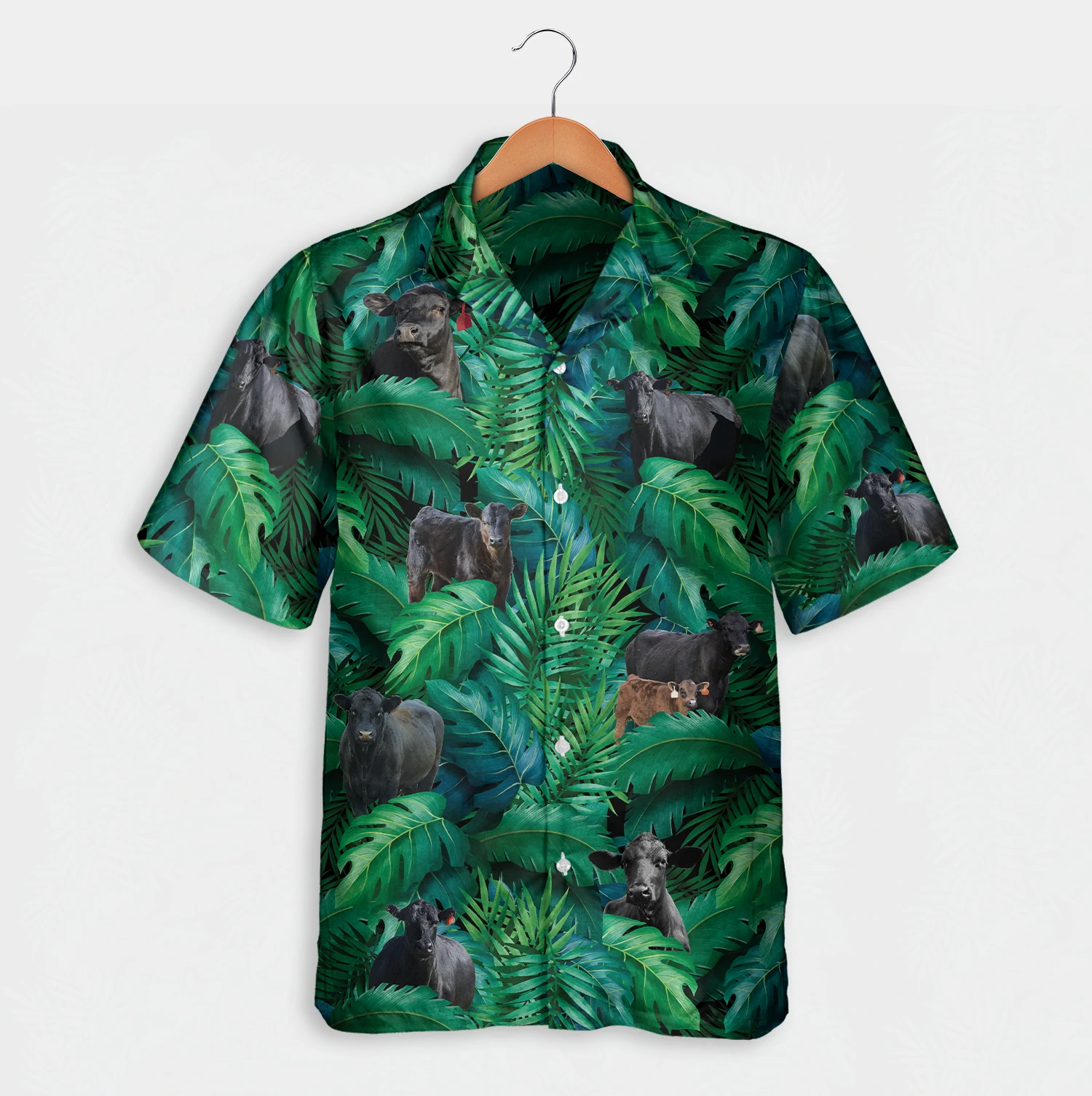 Angus Cattle In Forest Hawaiian Shirt, Summer Hawaiian Shirts For Men And Women Aloha Beach Shirt