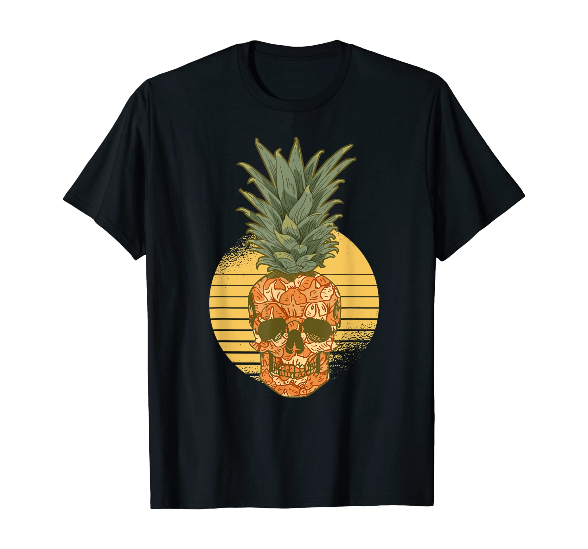 Pineapple Skull Funny Aloha Beaches Hawaiian Pineapple T-Shirt