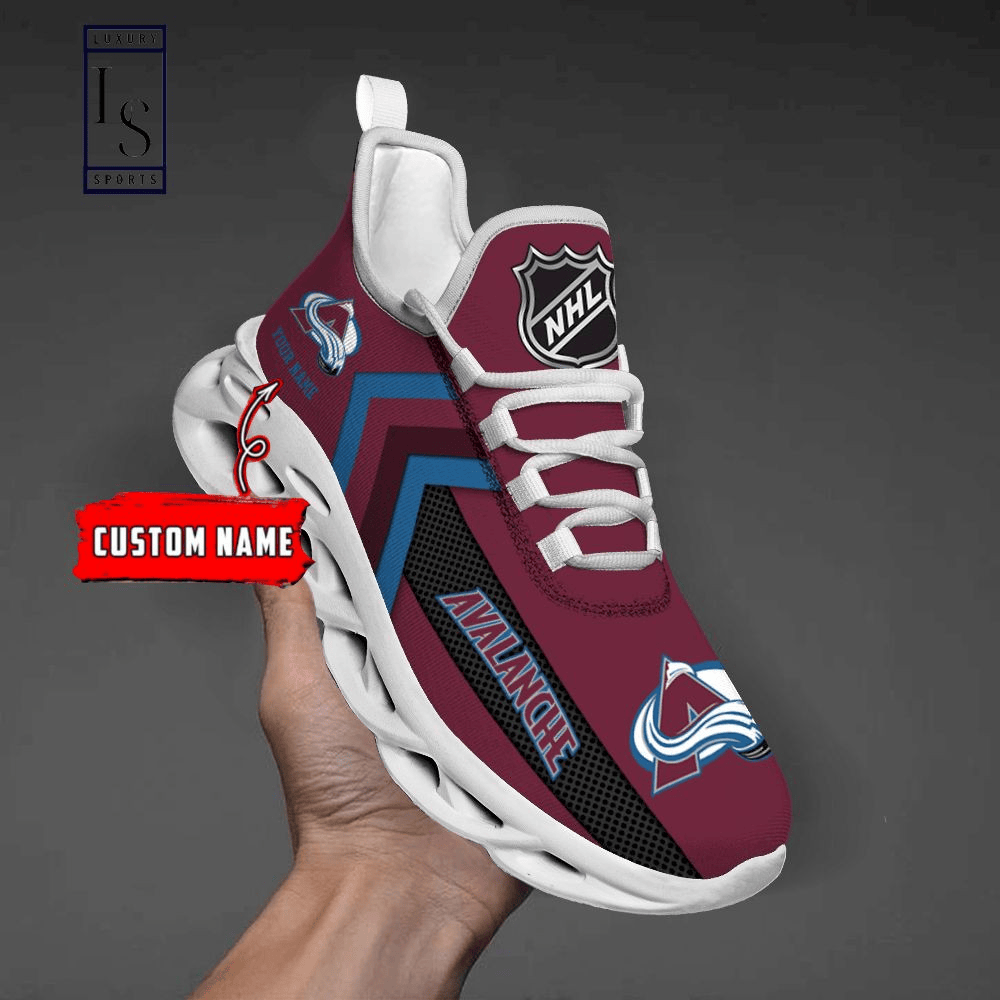 Colorado Avalanche Custom Name Blue Bronw Max Soul Shoes Ver 01