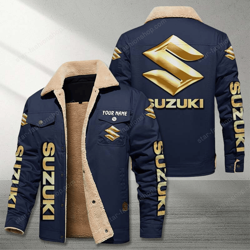 Suzuki Navy Custom Name Stand Collar Jacket