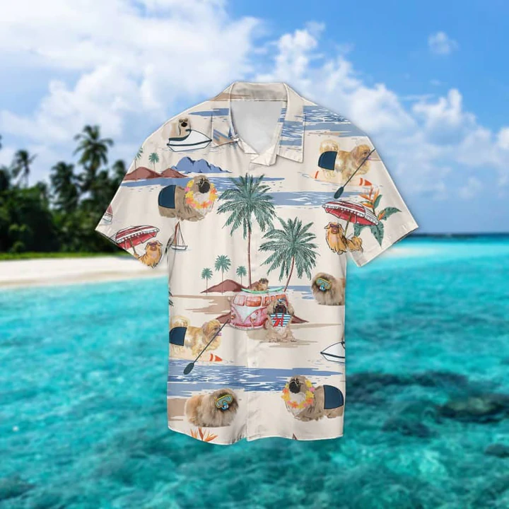 Pekingese Summer Beach Hawaiian Shirt, Hawaiian Shirts For Men Women Short Sleeve Aloha Beach Shirt