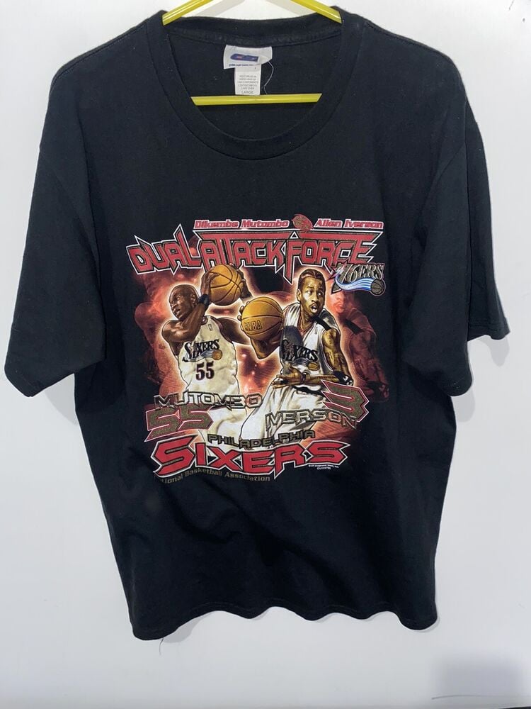 Vintage Allen Iverson Dikembe Mutombo Philadelphia 76Ers Shirt