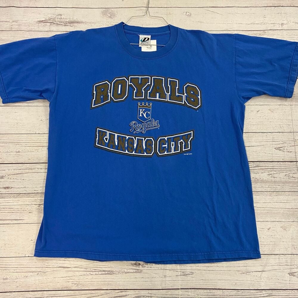 Vintage Kansas City Royals Blue Promo Short Sleeve T Shirt 2 2002