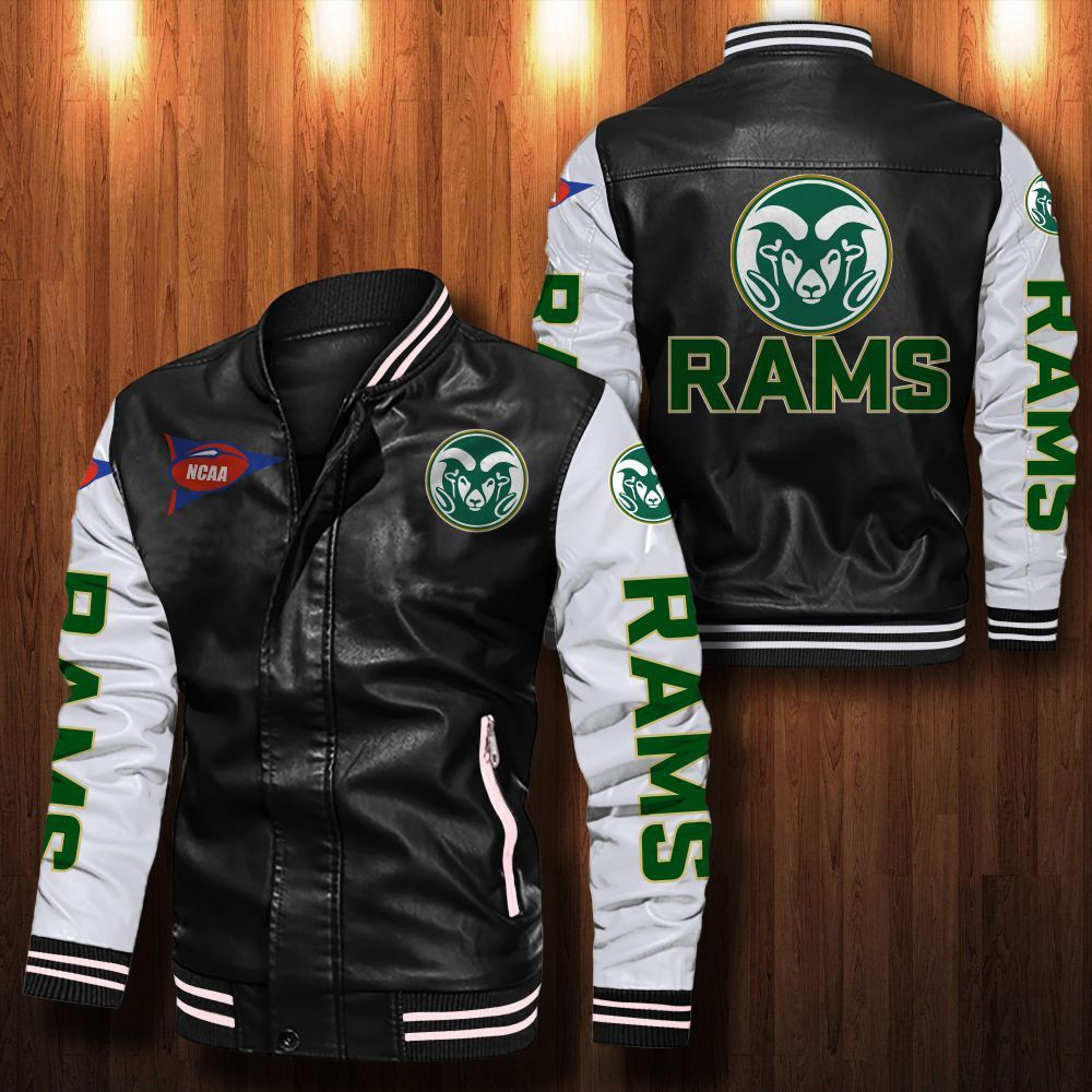 Colorado State Rams Leather Varsity Jacket Bomber Coat