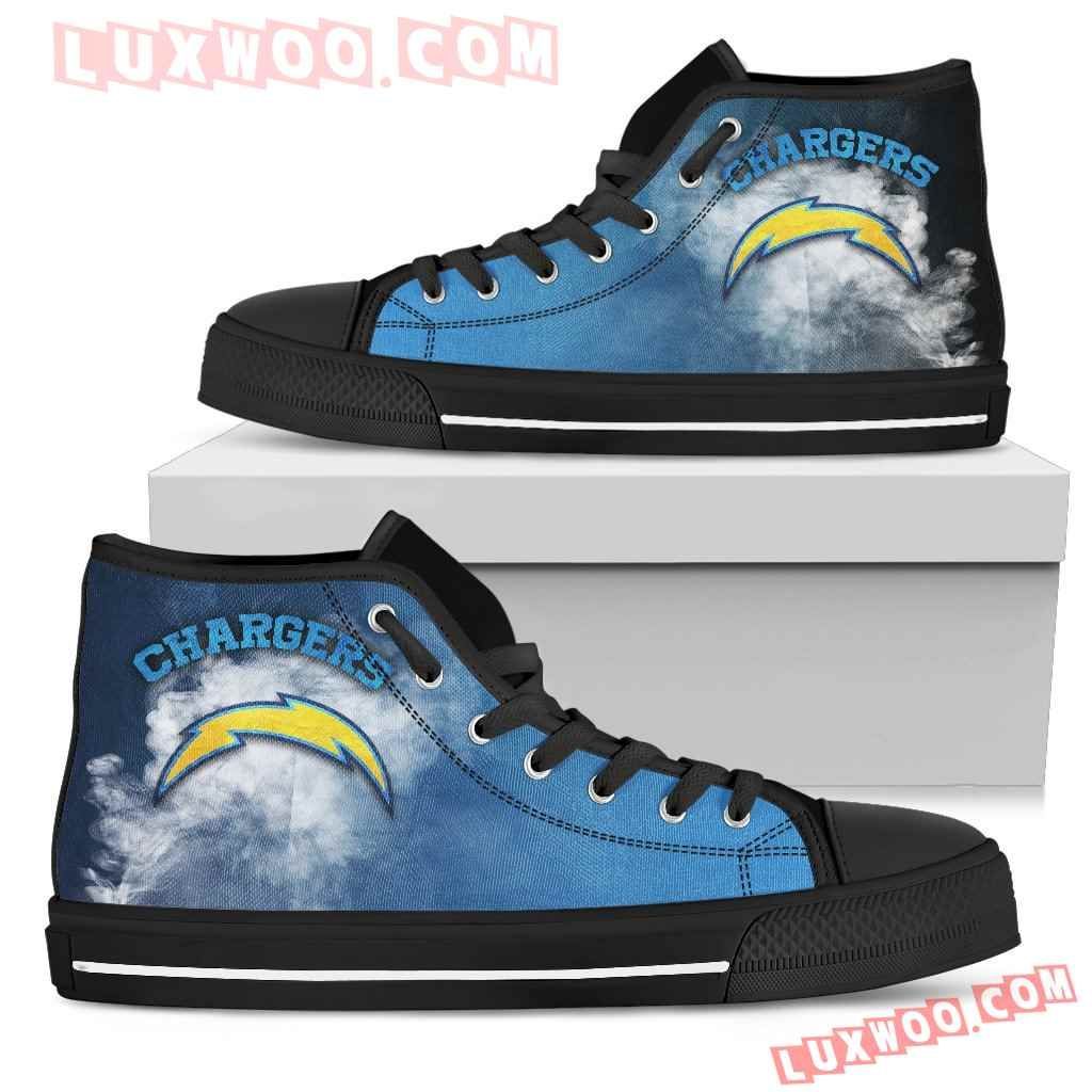 White Smoke Vintage Los Angeles Chargers High Top Shoes Sport Sneakers