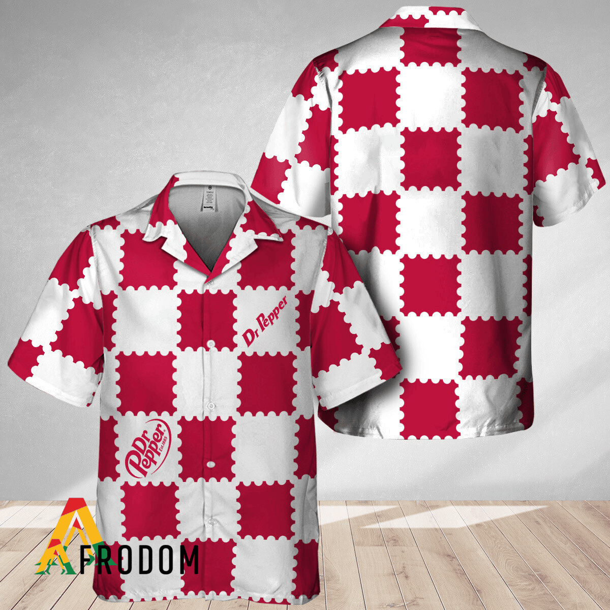 Trendy Gingham Dr Pepper Hawaiian Shirt