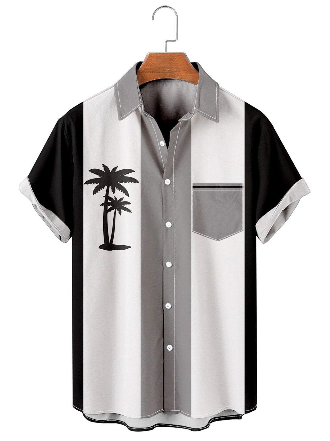 Men’S Hawaiian Coconut Casual Bowling Shirt