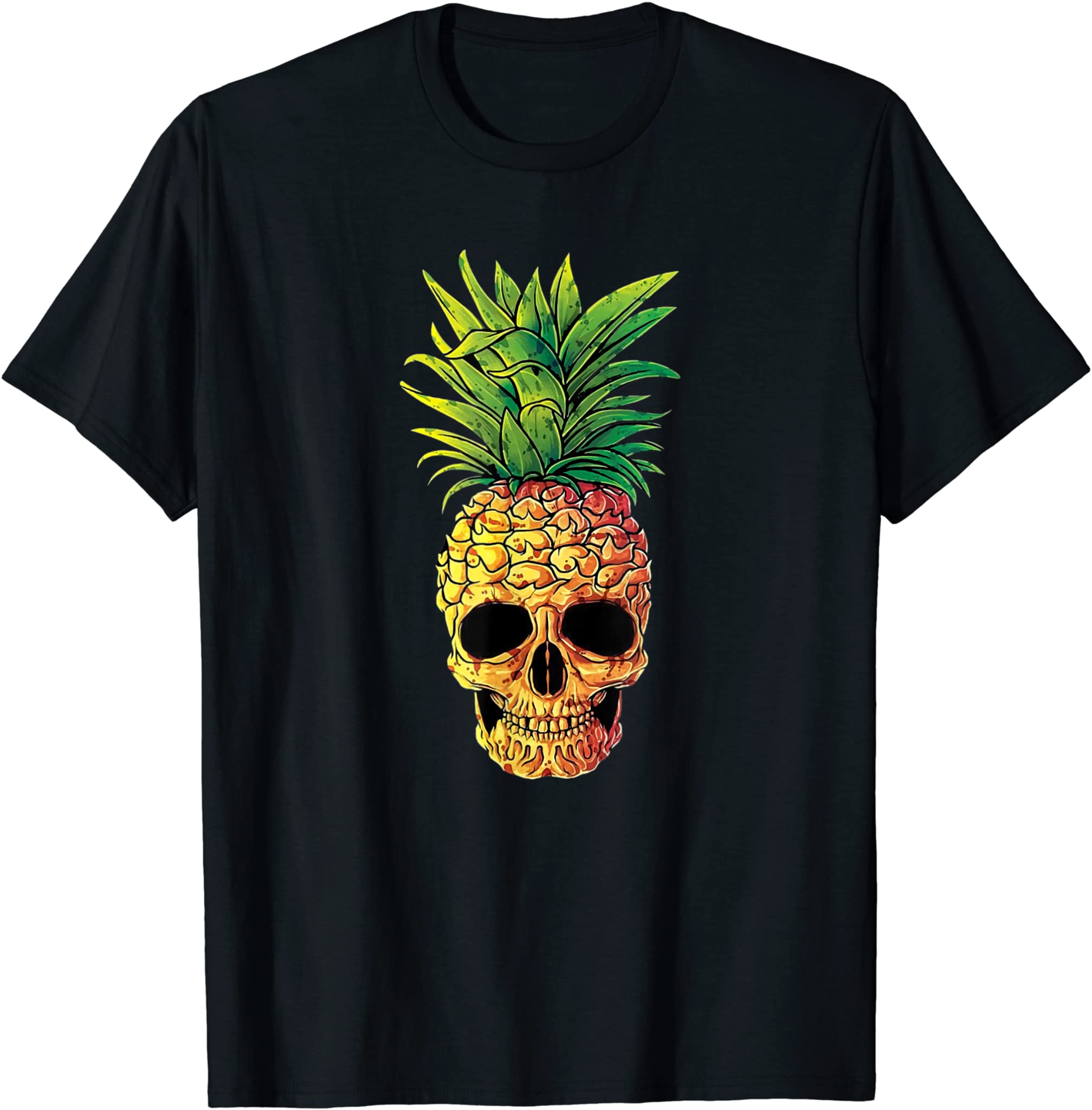 Pineapple Skull Hawaiian T Shirt Goth Aloha Beaches T-Shirt