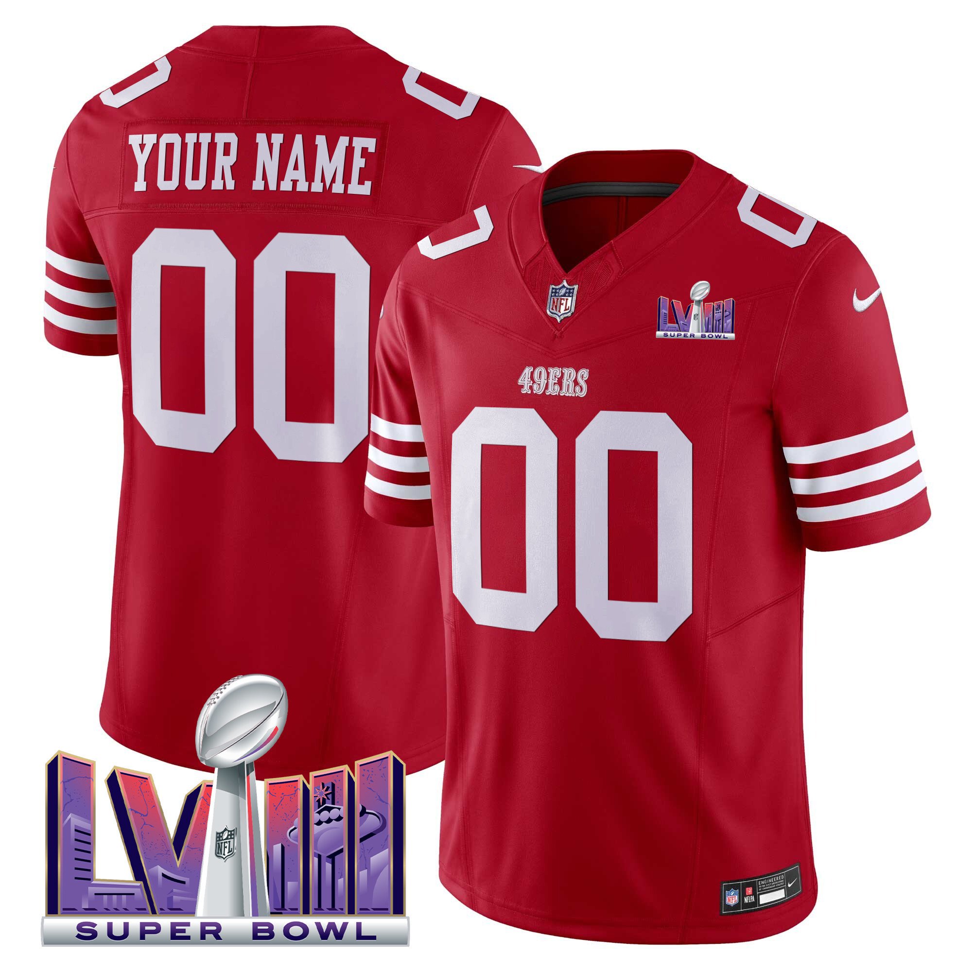 49Ers Super Bowl Lviii Patch Vapor Limited Custom Jersey – All Stitched