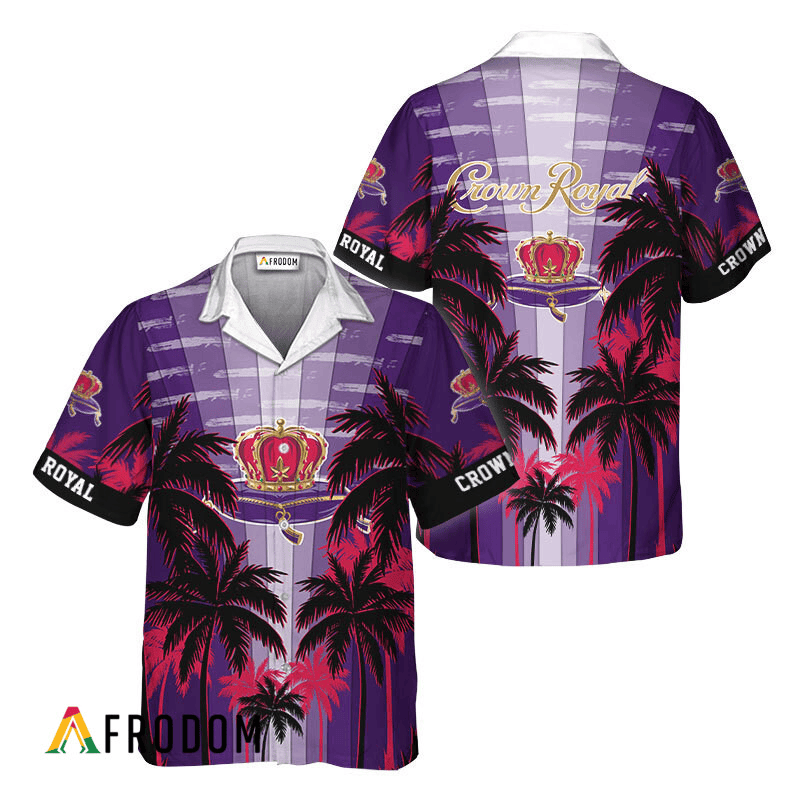 Crown Royal Tropical Coconut Palms Hawaiian Shirt