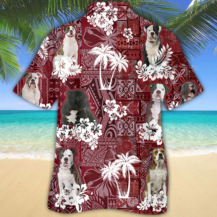 American Bulldog 2 Hawaiian Shirt, Tropical Shirts, Gift For Him, Funny Hawaiian Shirts