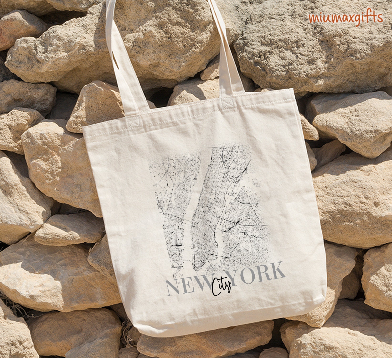 New York, USA City Map Tote Bag, New York Map Bag, New York Map Tote, Basic Tote Bag, Shopping Bag, Canvas Tote Bag, Sustainable Gift