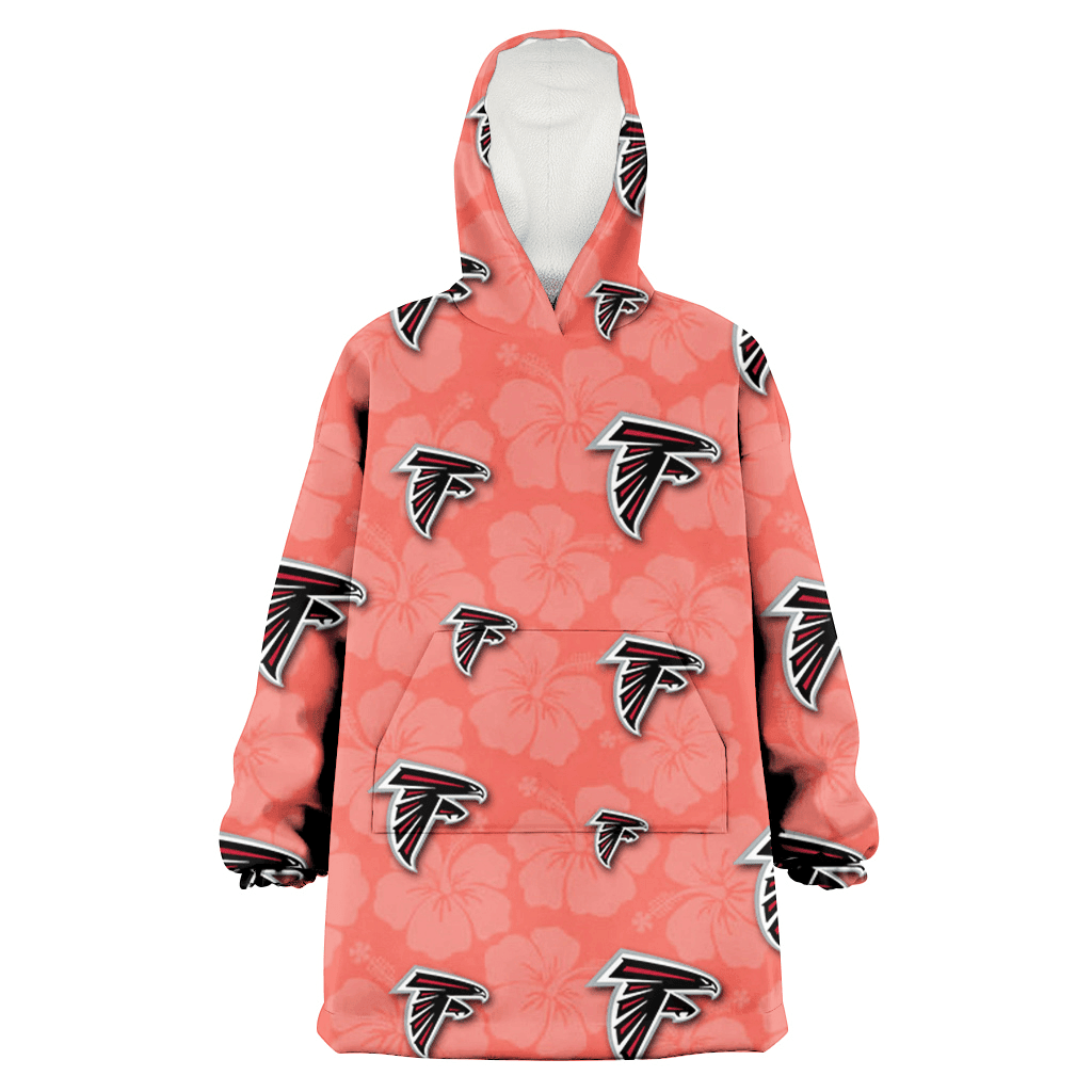 Atlanta Falcons Peach Puff Hibiscus Tomato Orange Background 3D Printed Hoodie Blanket Snug Hoodie