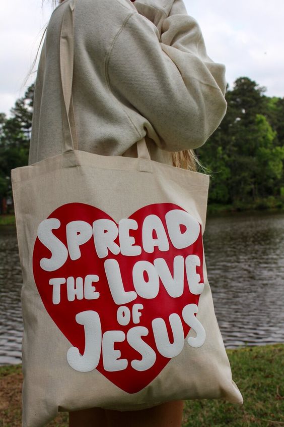 Spread The Love Of Jesus Tote Bag, Canvas Tote Bags, Tote Bag Design, Tote Bag Idea