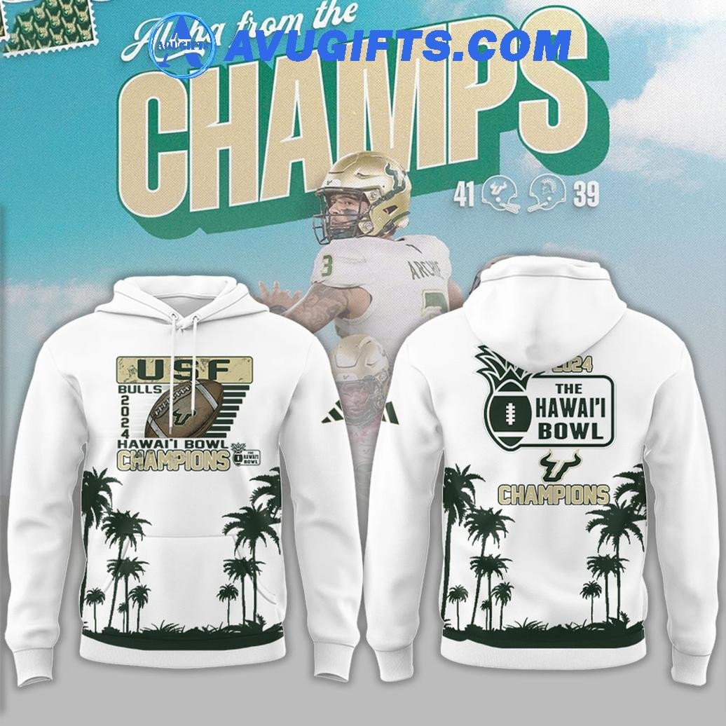 Usf Football X Champion Hawaii Bowl For Fans 2024 Limited Hoodie – Zip Hoodie 3D Aop Shirt