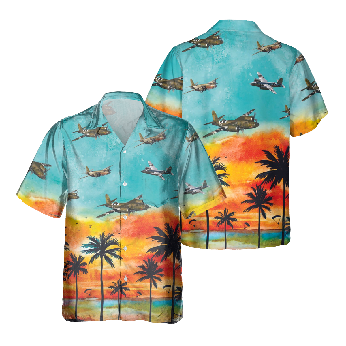 B-26 Marauder Dragon Pocket Hawaiian Shirt, Hawaiian Shirt For Men Dad Veteran, Patriot Day