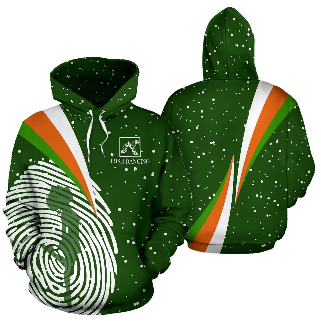 Irish Dancing Snow Full Hoodie Girl Irish All Over Print Thicken Pullover Fleece Hoodie