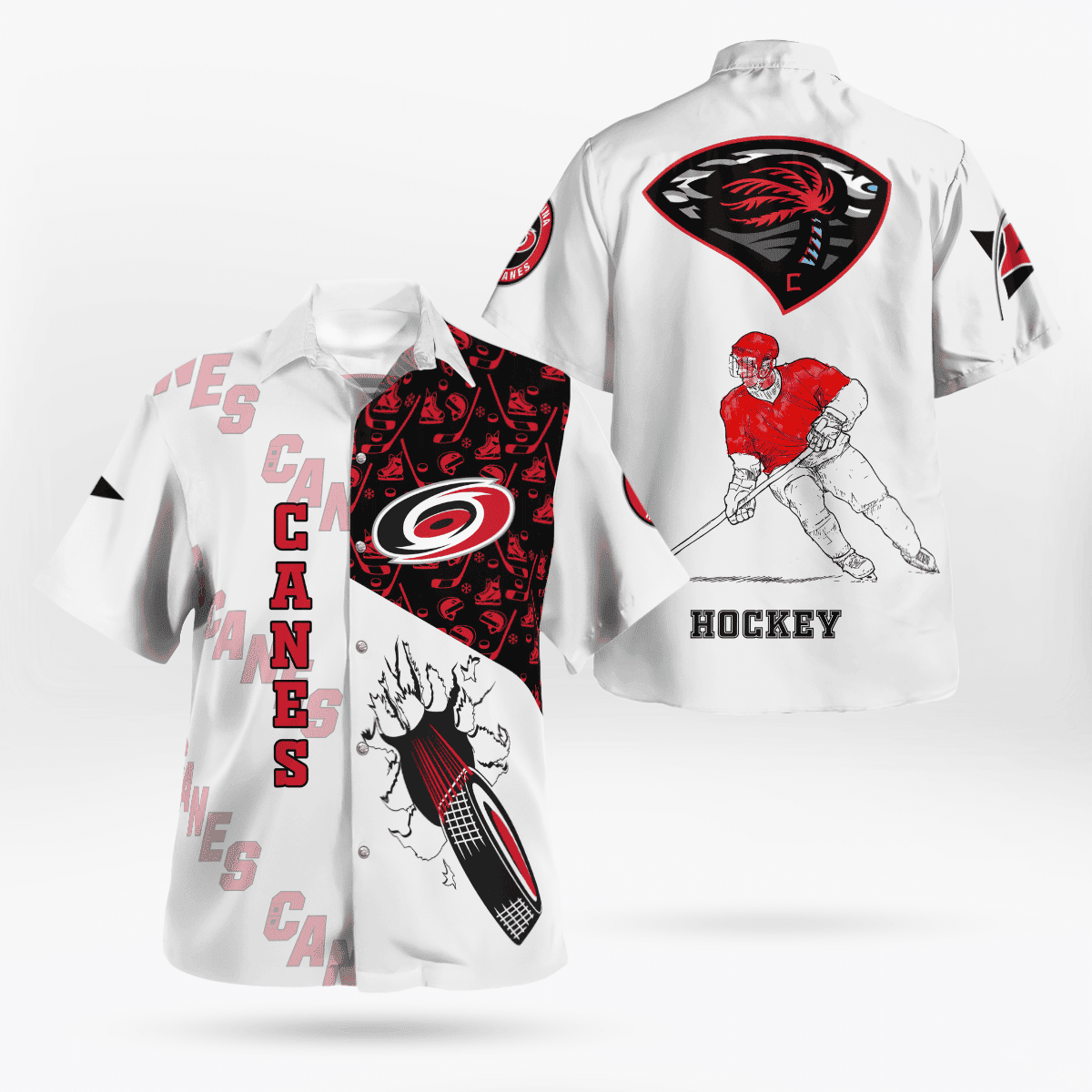 Nhl Carolina Hurricanes Hockey Graphic Player Team Logo Name 3D Hawaiian Shirt
