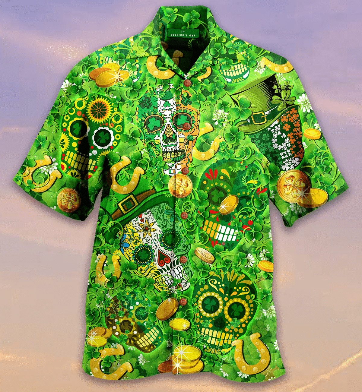 Sugar Skull St Patrick’S Day Hawaiian Shirt