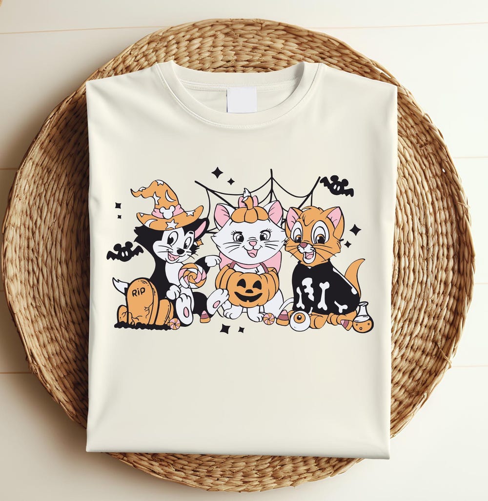 The Aristocats Marie Toulouse Berlioz Disney Halloween Shirt, Funny Pumpkin Sweatshirt, Disney Halloween Party, Halloween Cat Lovers S50  Ideas By BrunomarugsShop