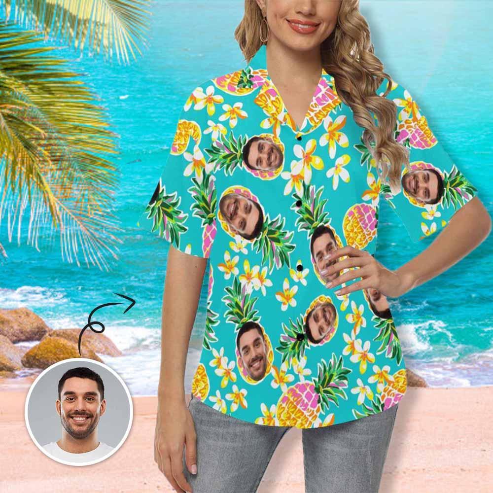 Custom Face Summer Vocation Women’S Hawaiian Shirts, Gift For Her