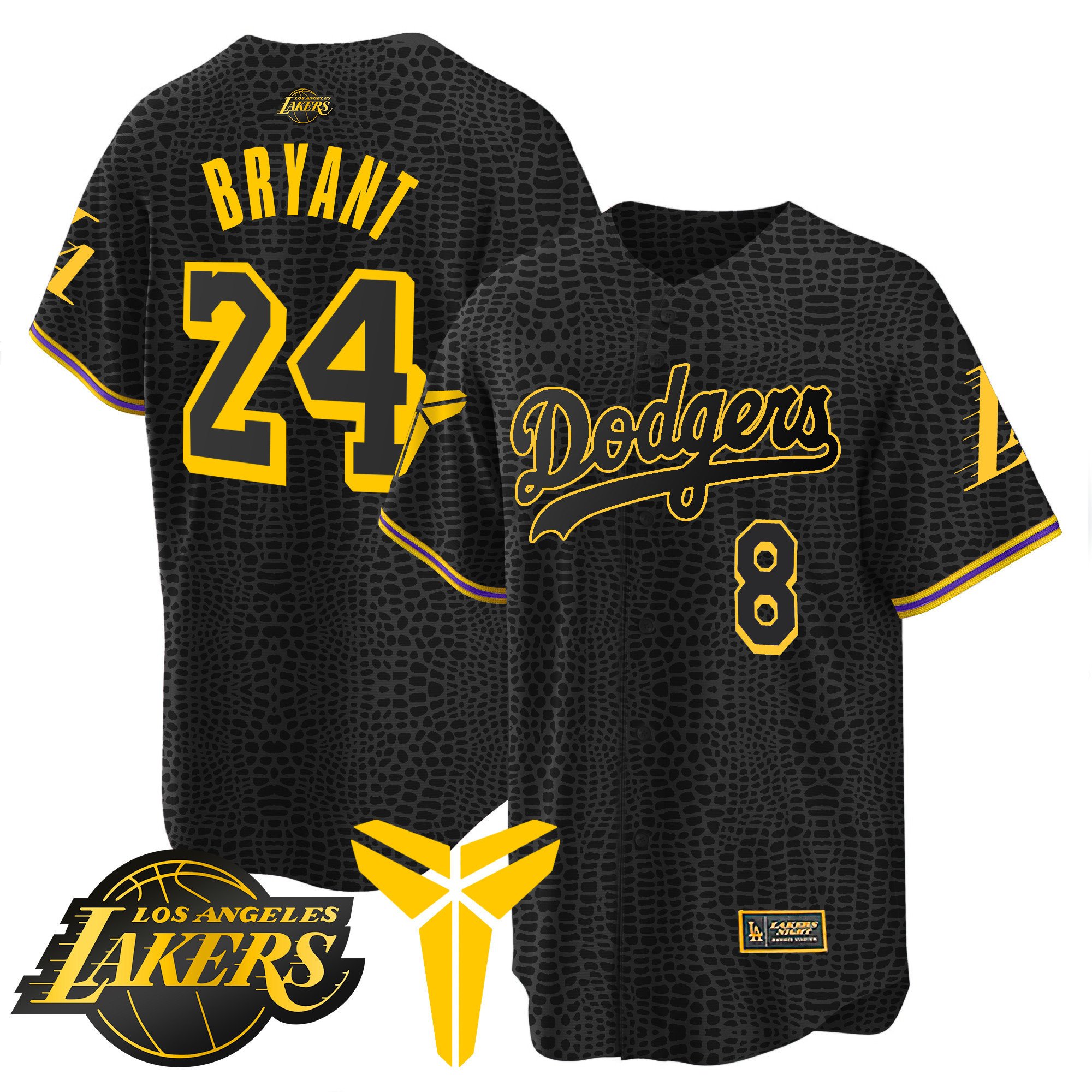 Youth’S Dodgers Cool Base Mamba Jersey V2 – All Stitched