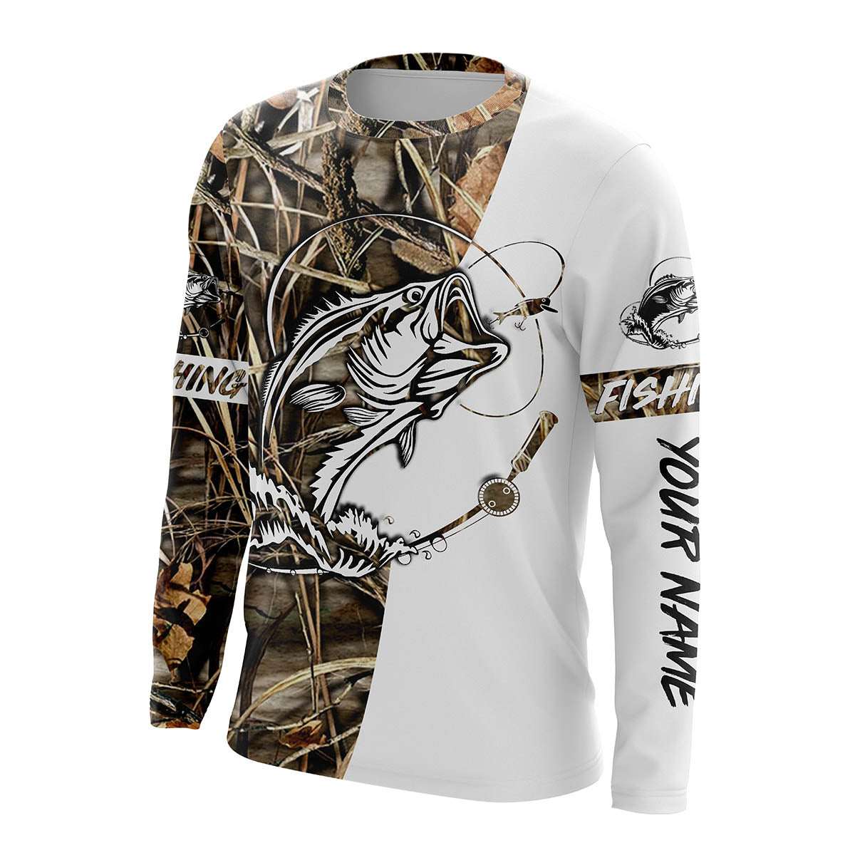 Beautiful Bass Fishing Tattoo Uv Protection Customize Name Long Sleeves Personalized Gift