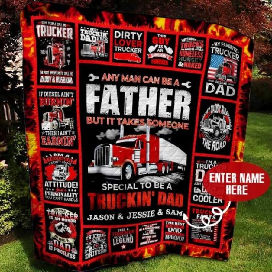 Trucker Dad Personalized Quilt Blank &hellip;