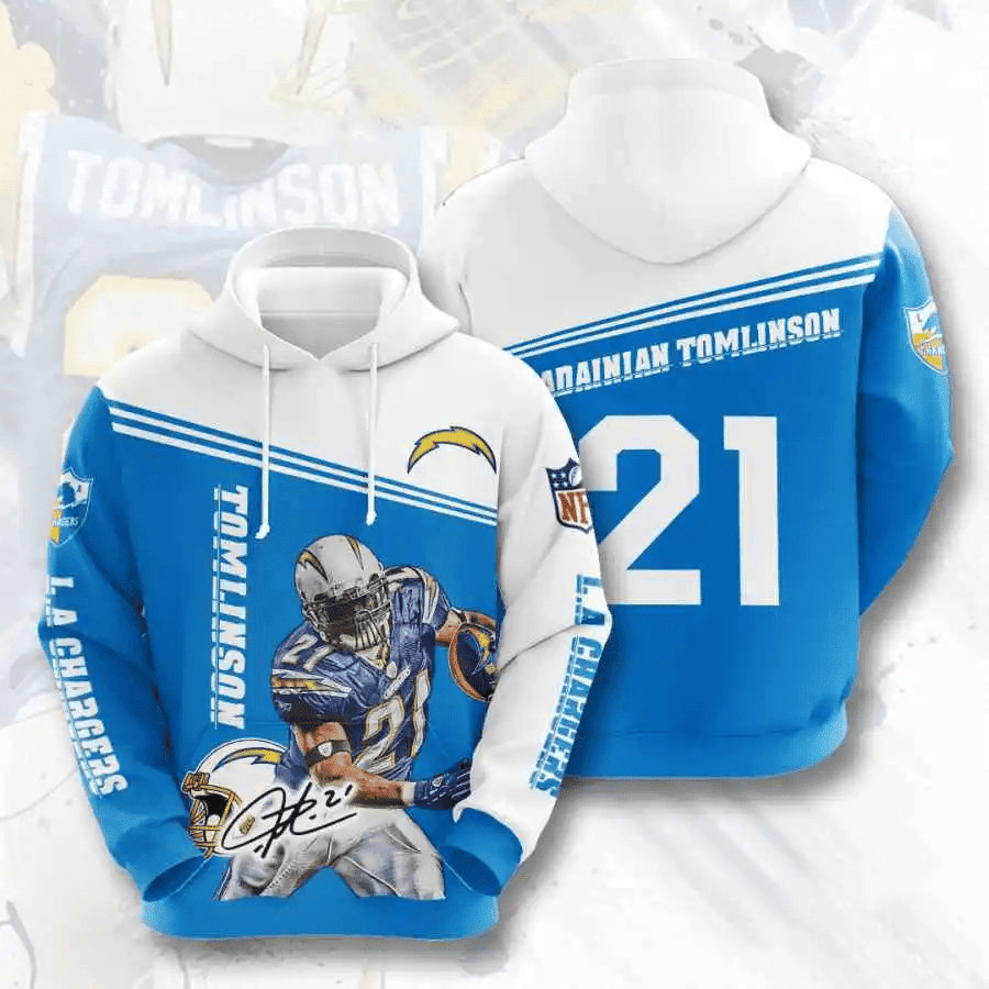 Sports American Football Sport-Team Los Angeles Chargers Ladainian Tomlinson Usa Hoodie 3D  Aop Shirt
