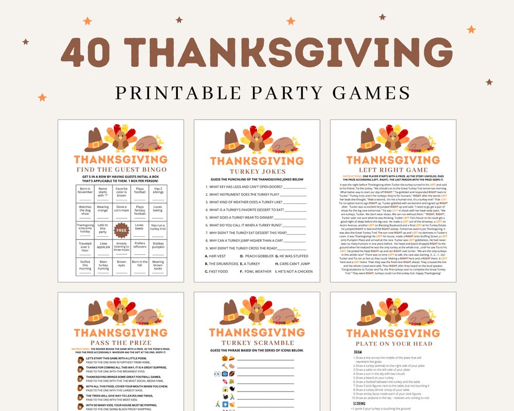 Thanksgiving Games | Thanksgiving Party Games | Thanksgiving Games For Adults Kids | Thanksgiving Game Bundle | Thanksgiving Games Printable , White Lie Shirts - By Lionelight Fashion Blueshirtfarm